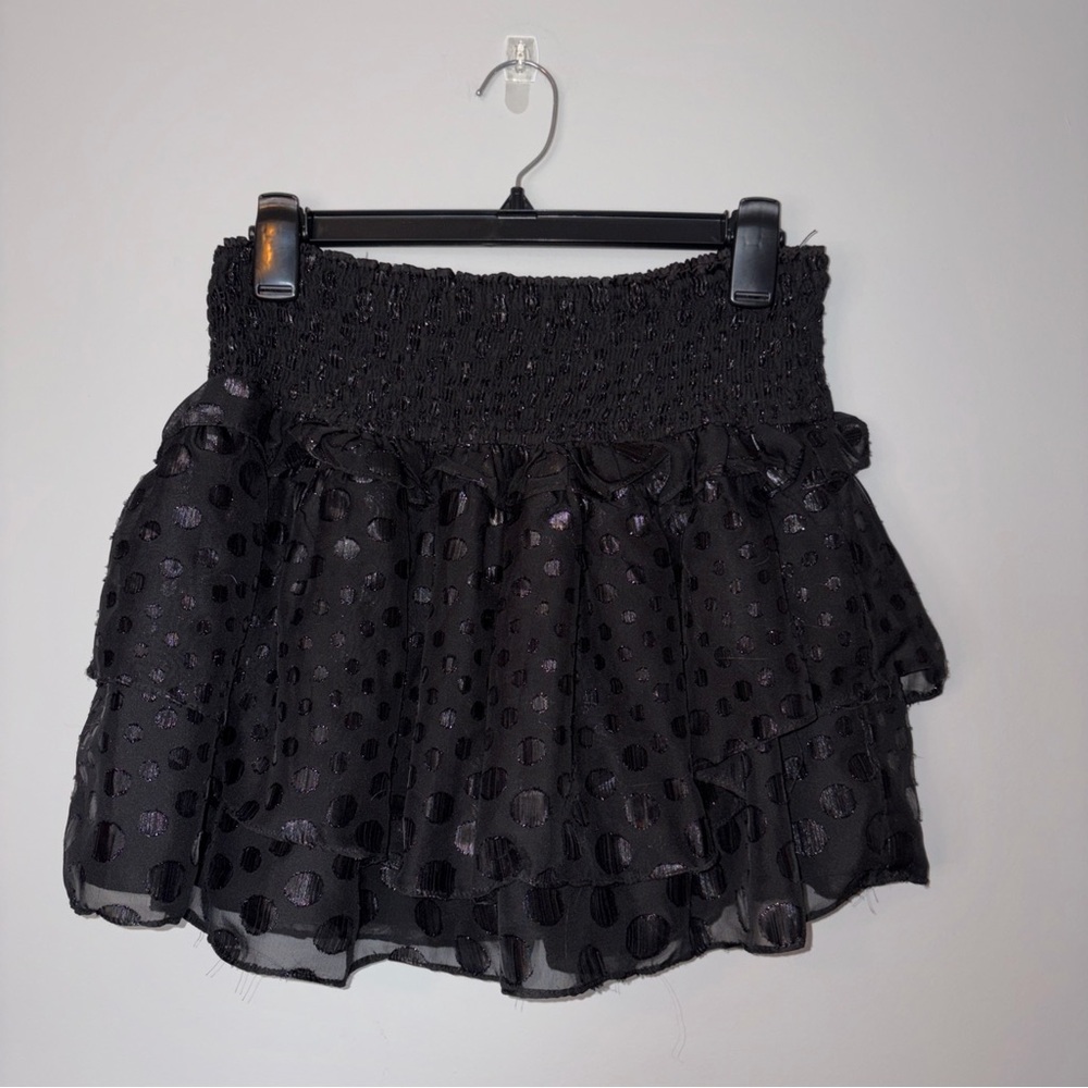 Do + Be Black Polka Dot Skort Large Elastic Waist